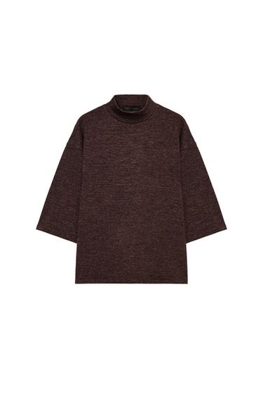 CAMISETA PIQUÉ CUELLO PERKINS - Marrón oscuro de Zara
