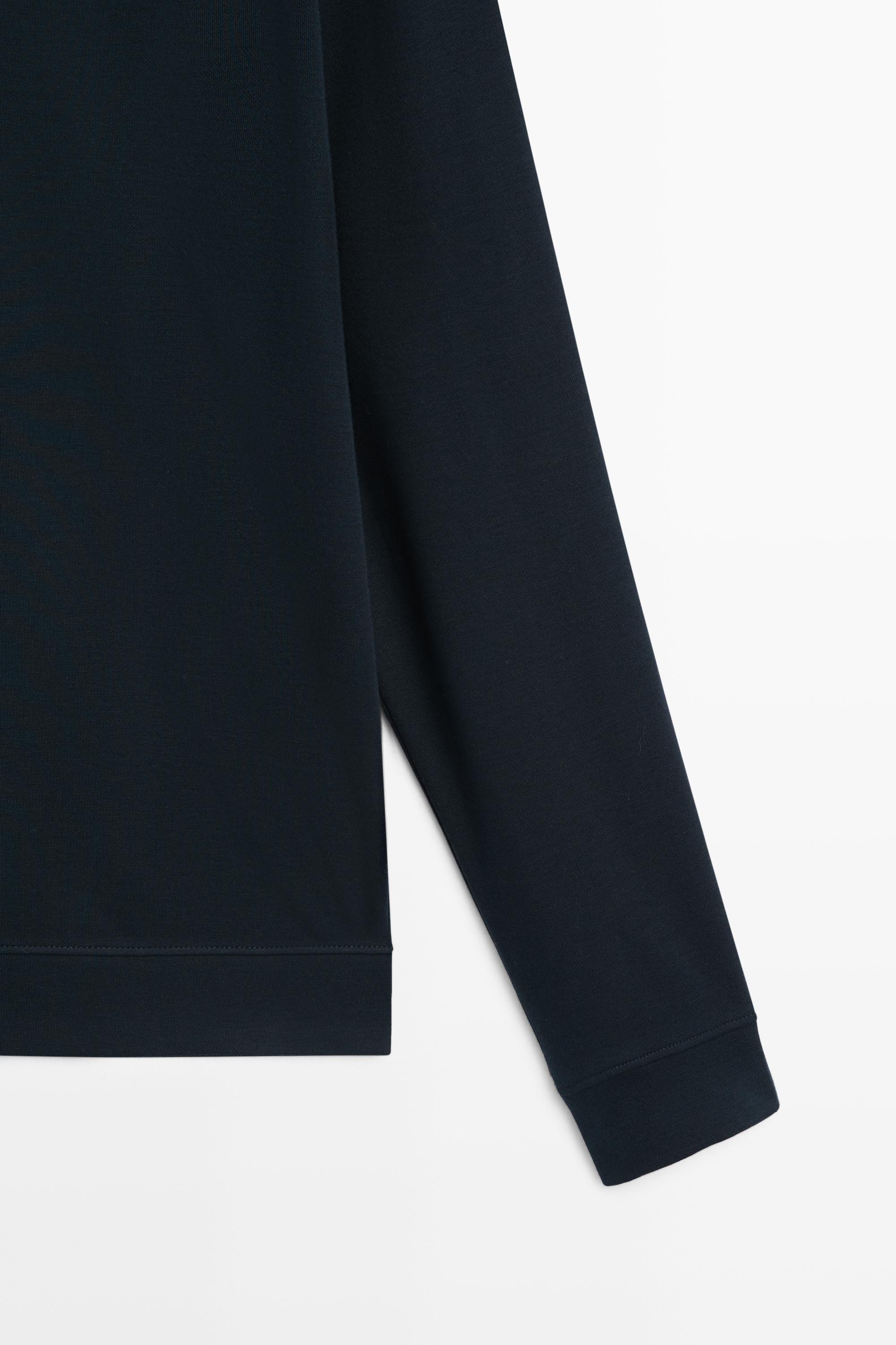 Cotton and Silk Blend Polo Sweater