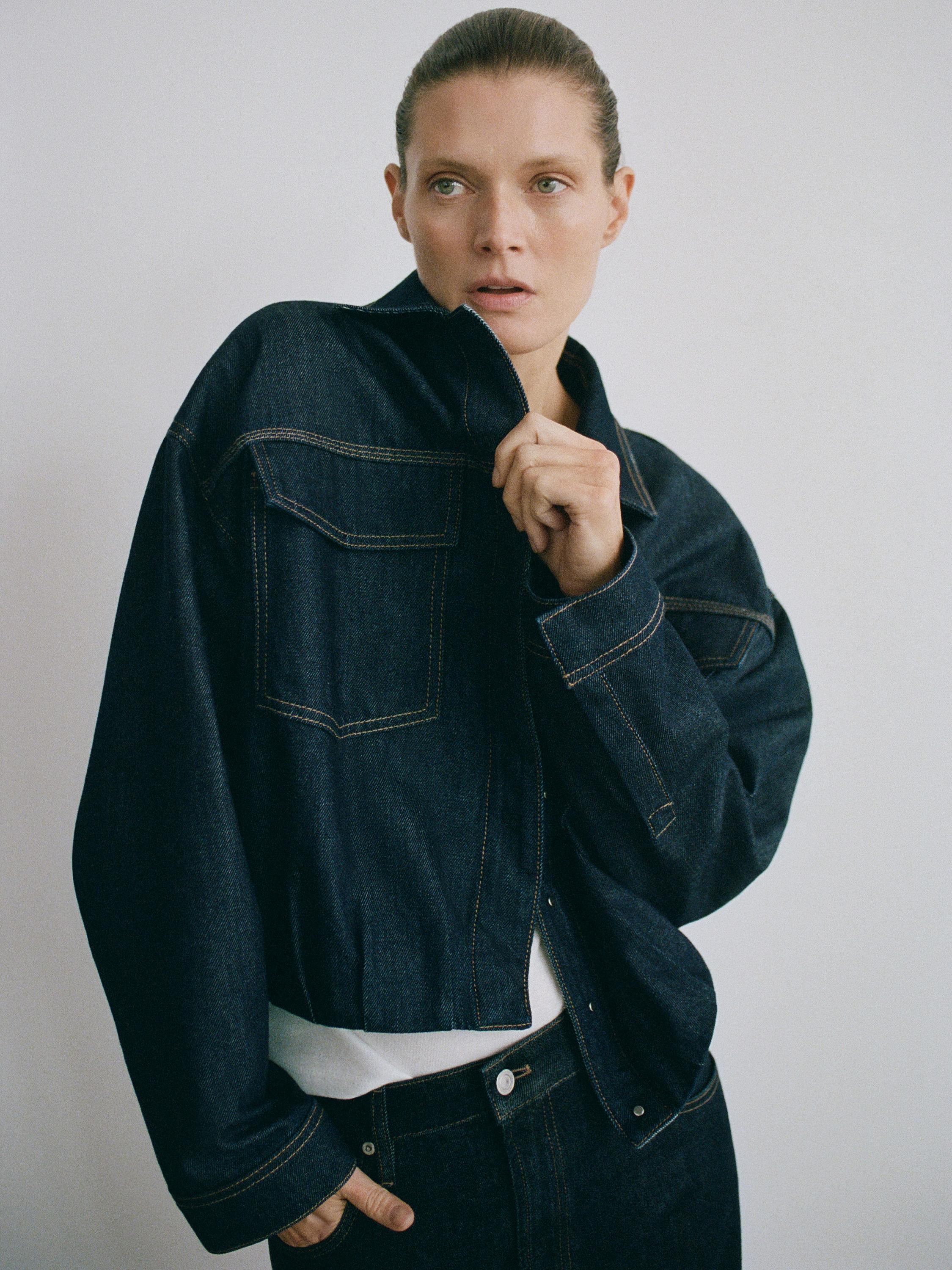 Zara denim store bomber jacket