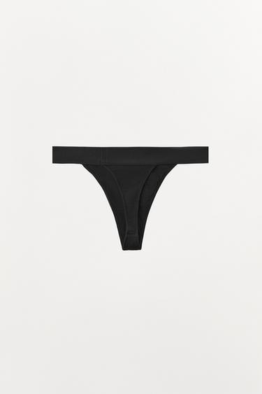 VISCOSE THONG - Black by Zara - Image 5