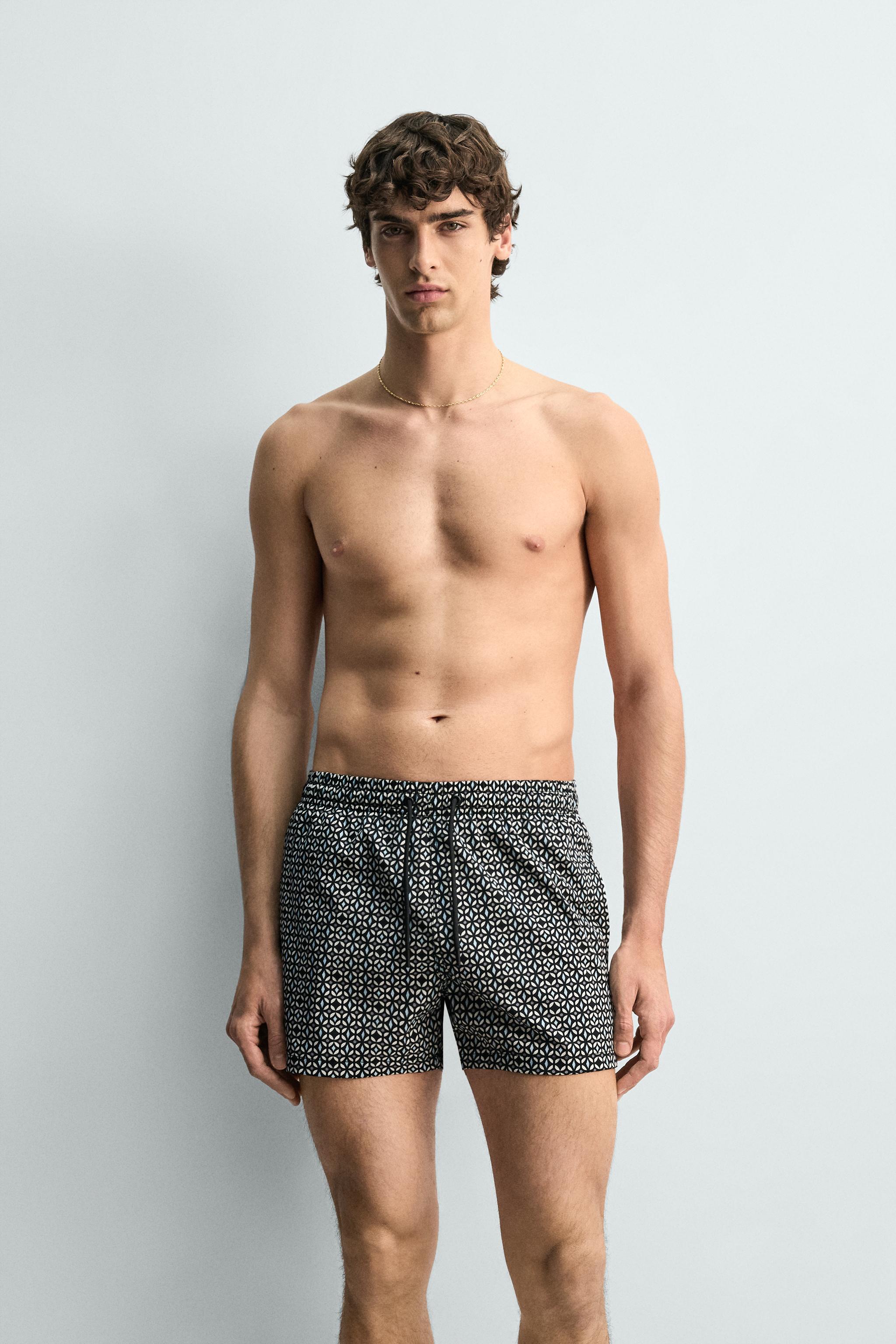 GEOMETRIC PRINT SHORT SWIMSUIT