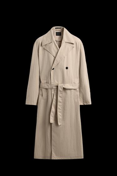 OVERSIZE FIT TRENCH COAT - Oyster-white by Zara - Image 0