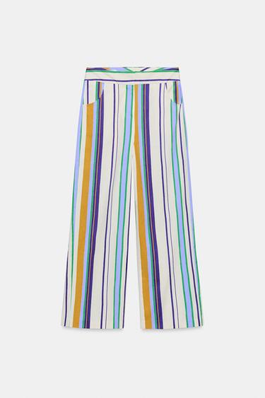 STRIPED STRAIGHT-LEG TROUSERS - Multicoloured by Zara - Image 6