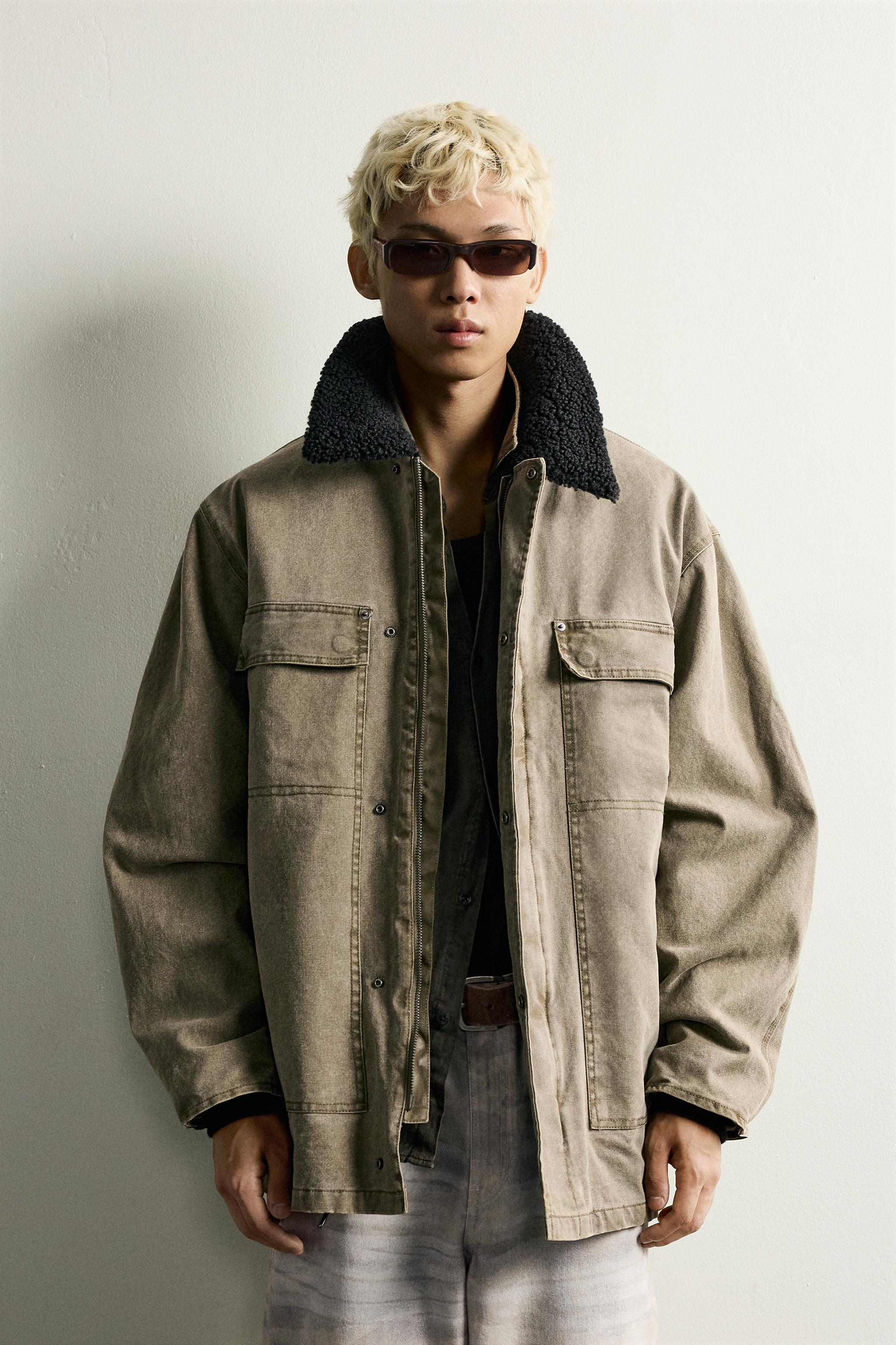 COMBINED FAUX SHEARLING SHORT COAT