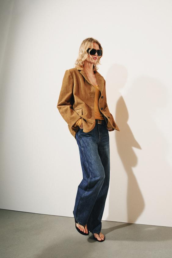 ZW COLLECTION CURVED STRAIGHT MID-WAIST JEANS - Blue by Zara - Image 5
