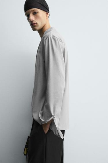 CHEMISE À RAYURES - Gris / Bleu de Zara - Image 5