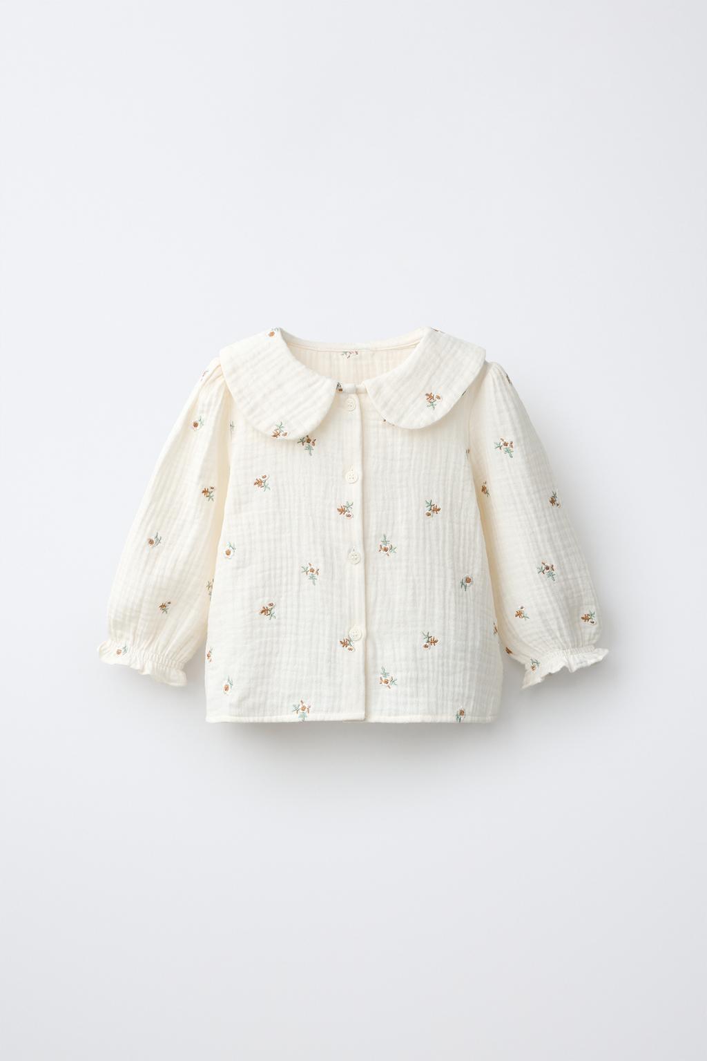 EMBROIDERED FLORAL TEXTURED SHIRT