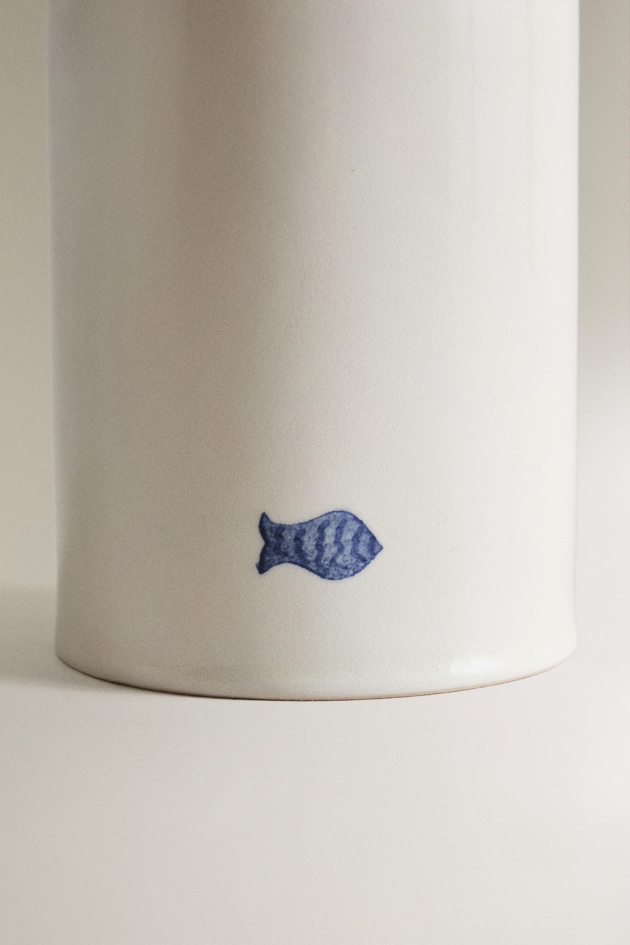 DISTRIBUTEUR SAVON CÉRAMIQUE POISSON