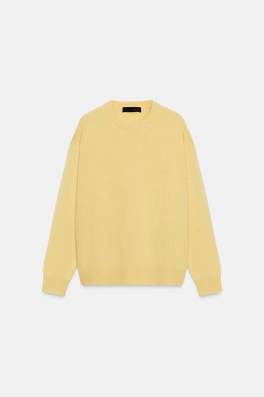 Zara 100% CASHMERE LONG SLEEVE SWEATER - Yellow - Image 0