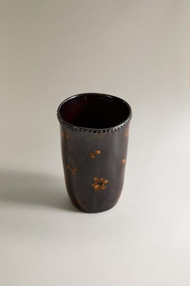 FLORAL TOOTHBRUSH HOLDER - Brown by Zara - Image 1