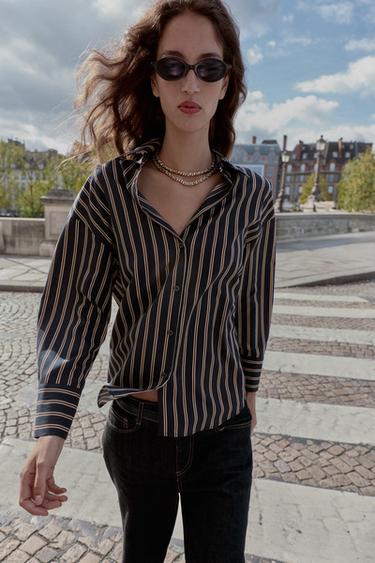 CHEMISE À RAYURES - Bleu de Zara - Image 3