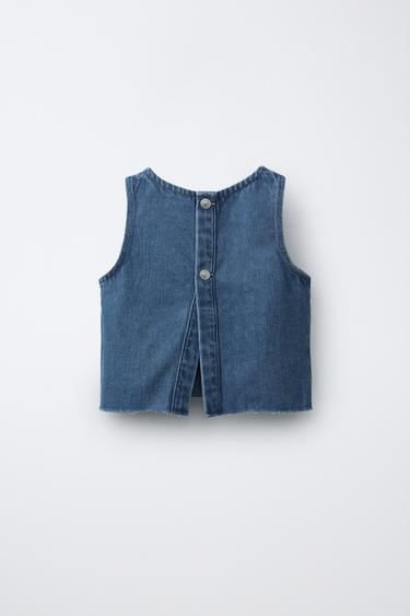 DENIM TOP - Blue by Zara - Image 1