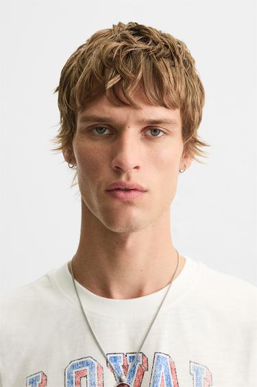T-SHIRT IMPRIMÉ DÉLAVÉ - Blanc cassé de Zara - Image 5