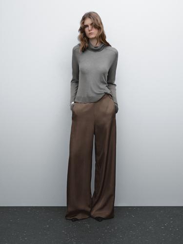 Zara Flowing trousers with a satin finish - Mink - Image 0