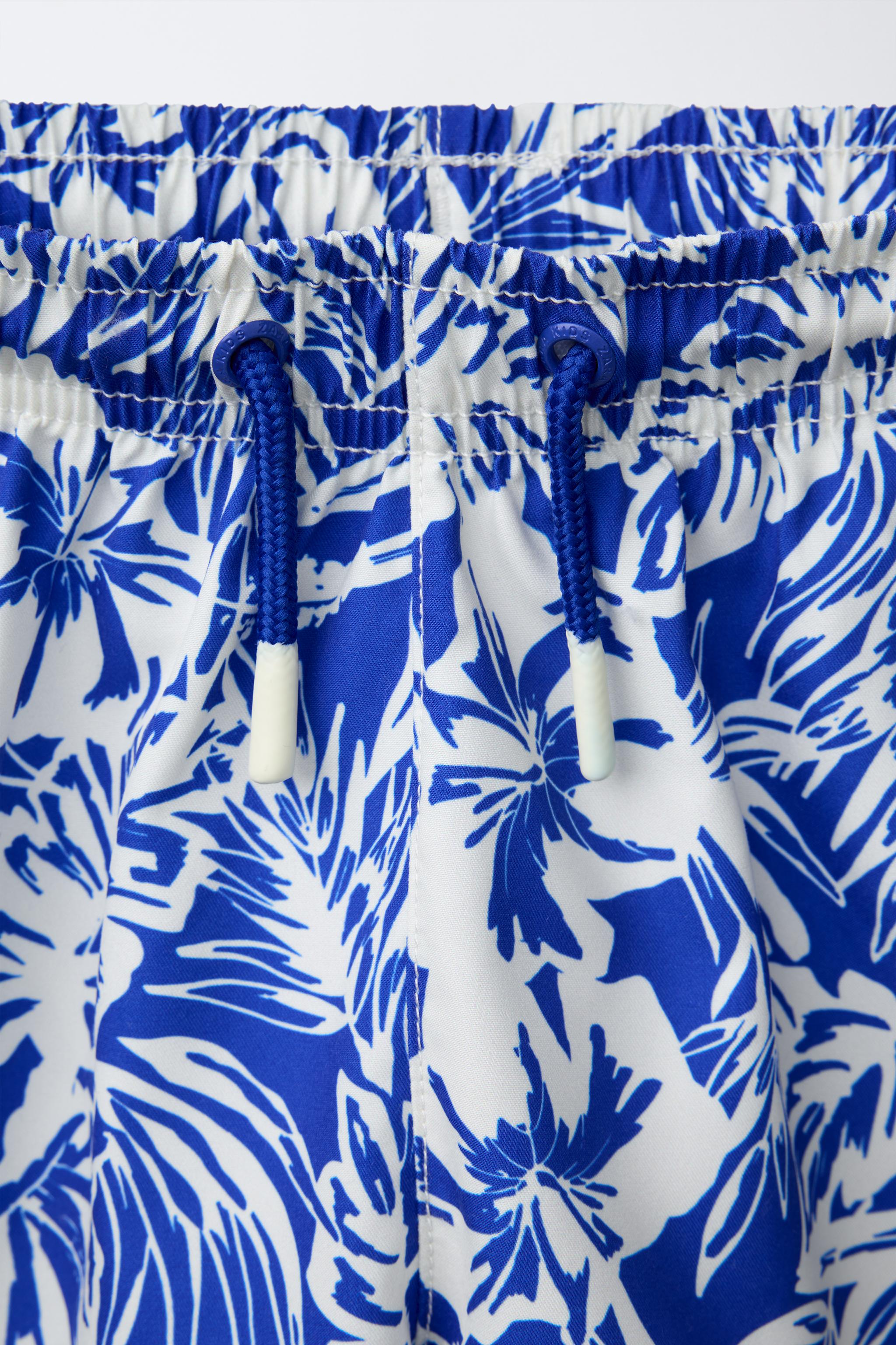 6-14 YEARS/ LEAF PRINT SWIM SHORTS