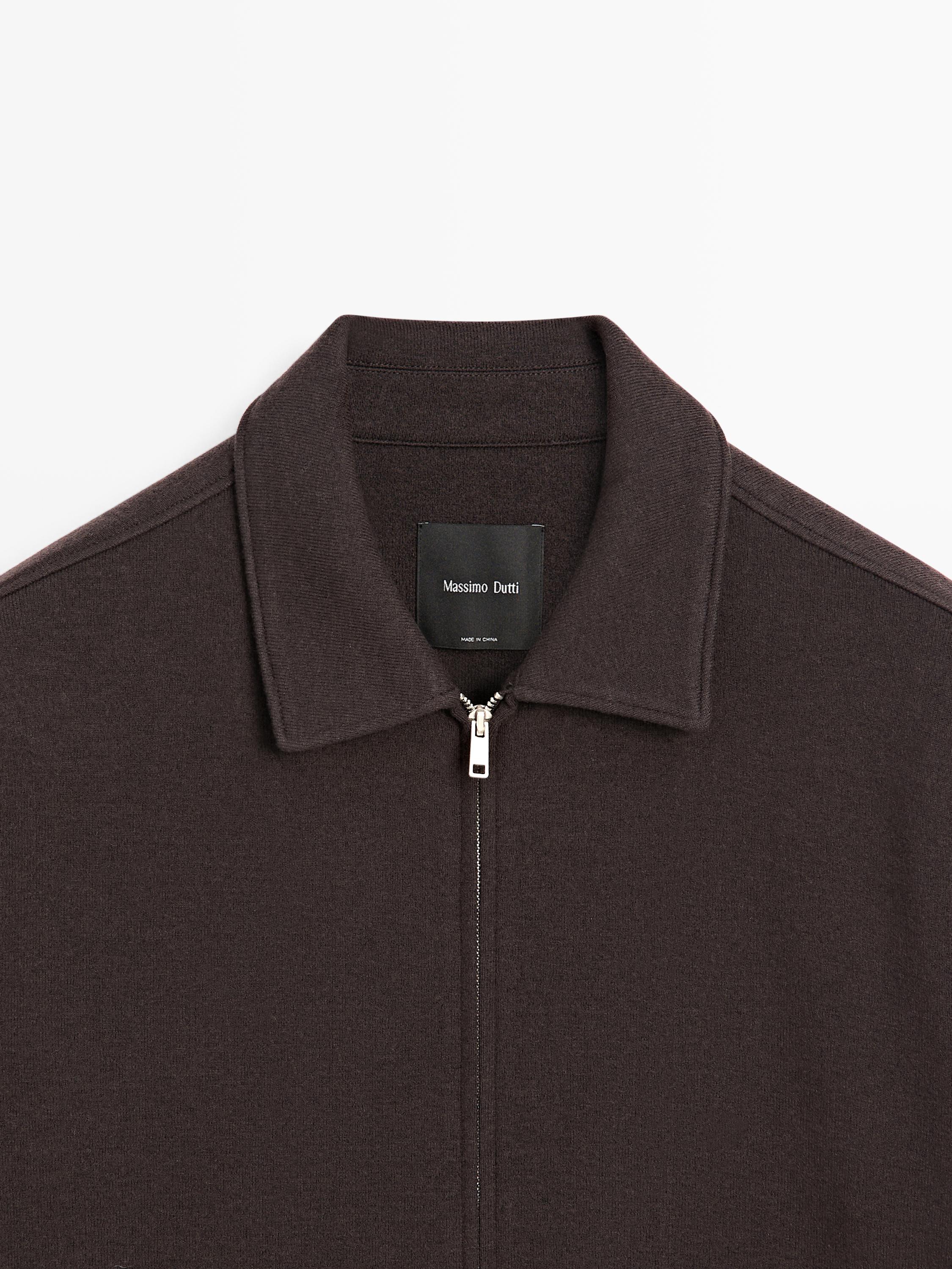 Short double wool blend jacket