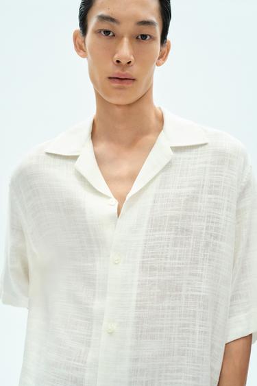 RELAXED FIT SHIRT - Oyster-white by Zara