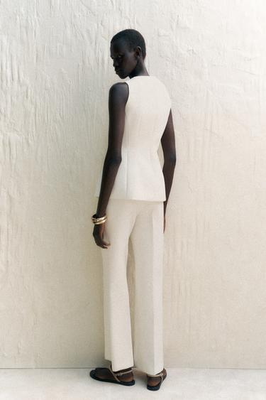 PANTALON FLARE - Écru de Zara - Image 3