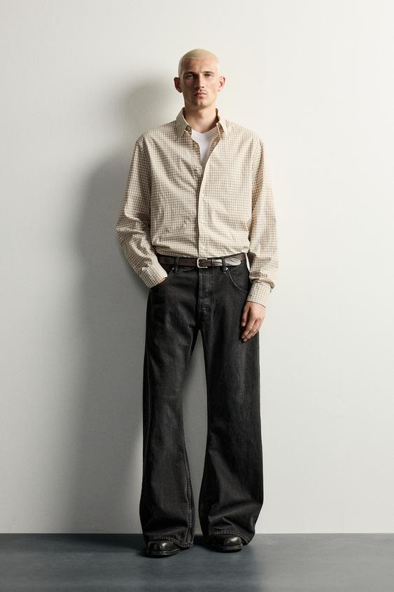 Zara BARREL FLARE 寬版喇叭牛仔褲 - 黑色 - 圖片 0