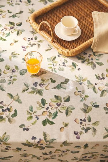 FRUIT PRINT TABLECLOTH - Greenish by Zara
