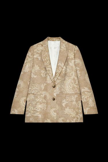 GEMUSTERTER BLAZER MIT SCHULTERPOLSTERN - Bunt von Zara