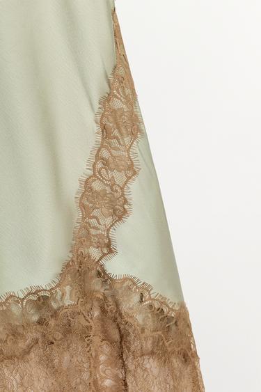 ROBE STYLE LINGERIE DENTELLE ZW COLLECTION - Vert d'eau de Zara - Image 8