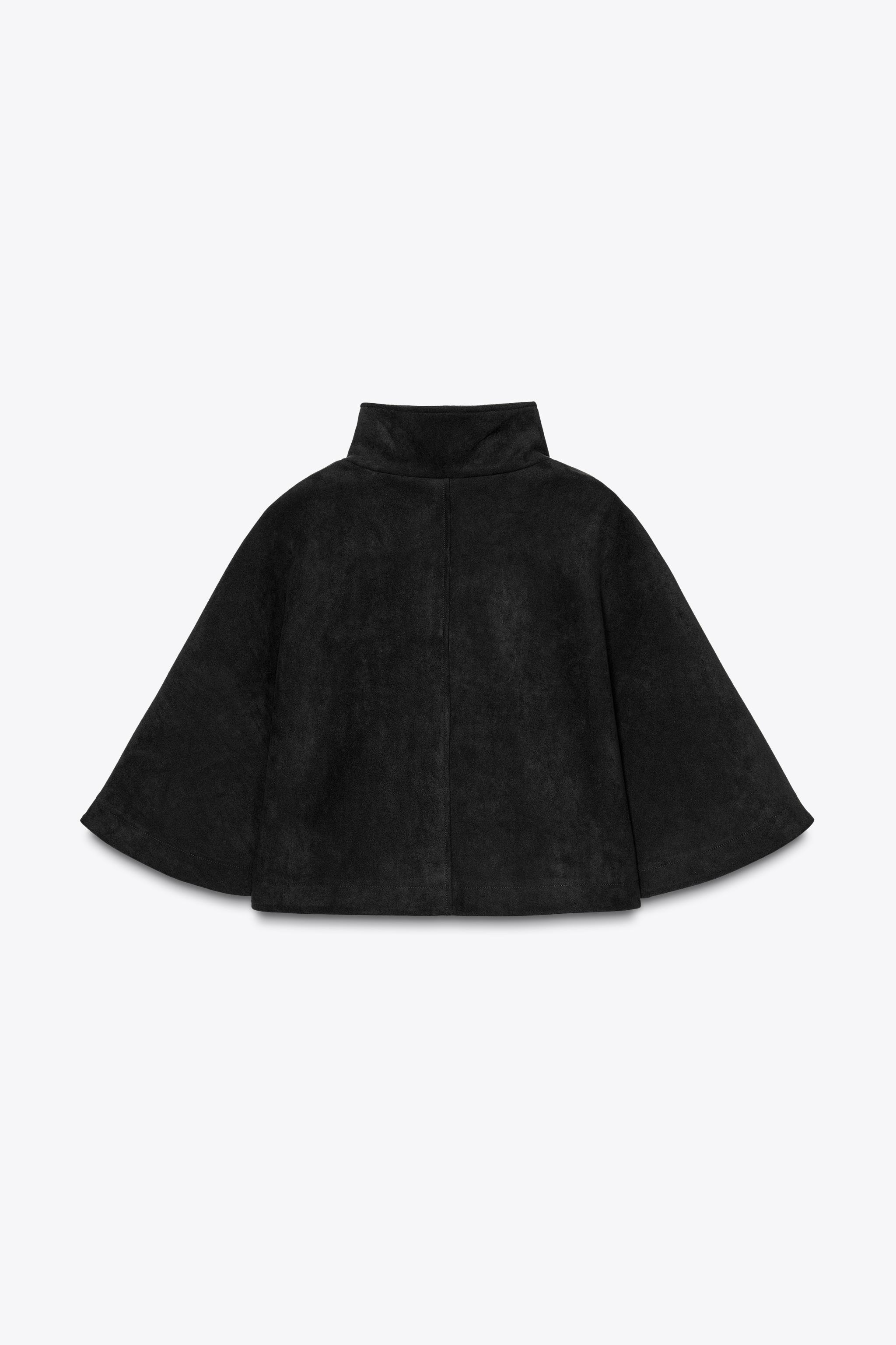 ☆ドイツ発*ZARA*新作*フェイクスエードケープ/BLACK☆ フェイクスエード ケープ - ブラック | ZARA Japan / 日本