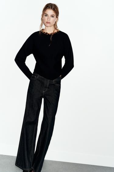 JERSEY PUNTO BOLAS CUELLO - Negro de Zara