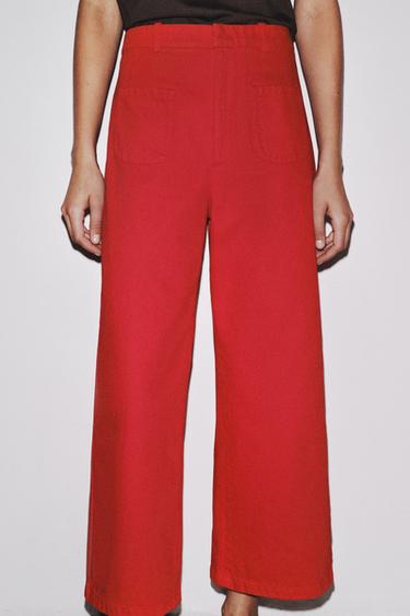PANTALON TAILLE HAUTE ÉDITION LIMITÉE - Rouge de Zara - Image 1