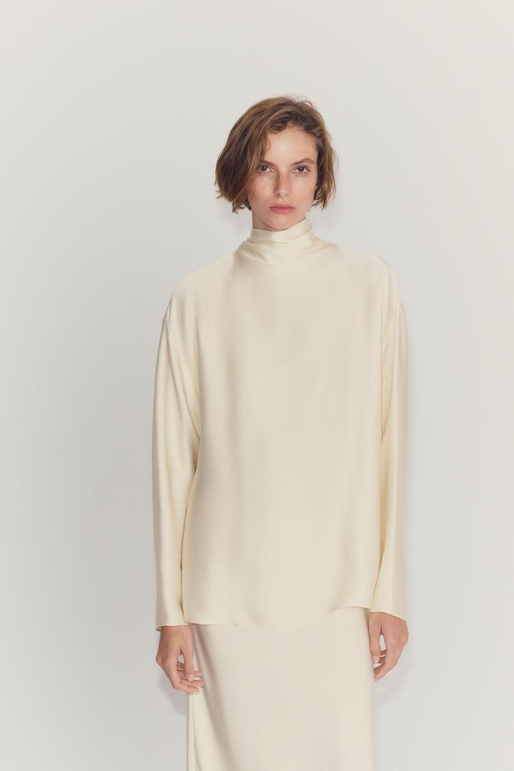 ZW COLLECTION SATIN BLOUSE WITH TIE