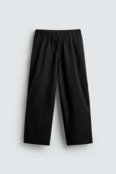 Zara BALLOON FIT PLEATED PANTS - Black