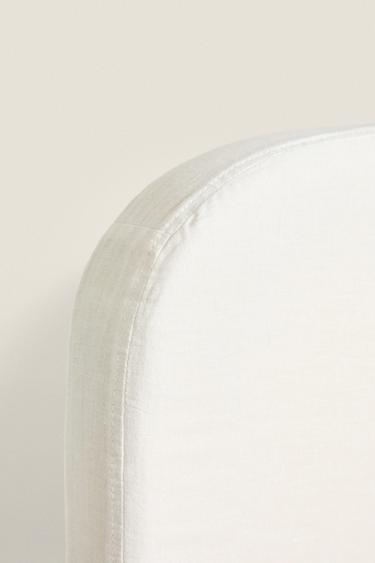 TÊTE DE LIT ARRONDIE AVEC HOUSSE EN LIN - Blanc de Zara - Image 3