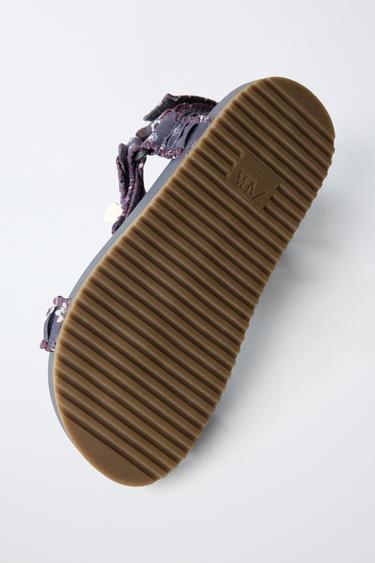 SANDALES TECHNIQUES À FLEURS - Bleu de Zara - Image 6