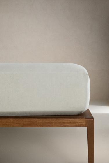 (140 GXM²) WASHED LINEN FITTED SHEET | 30 CM HIGH - Blue grey by Zara