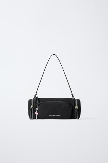 Zara MULTI-POCKET SHOULDER BAG - Black