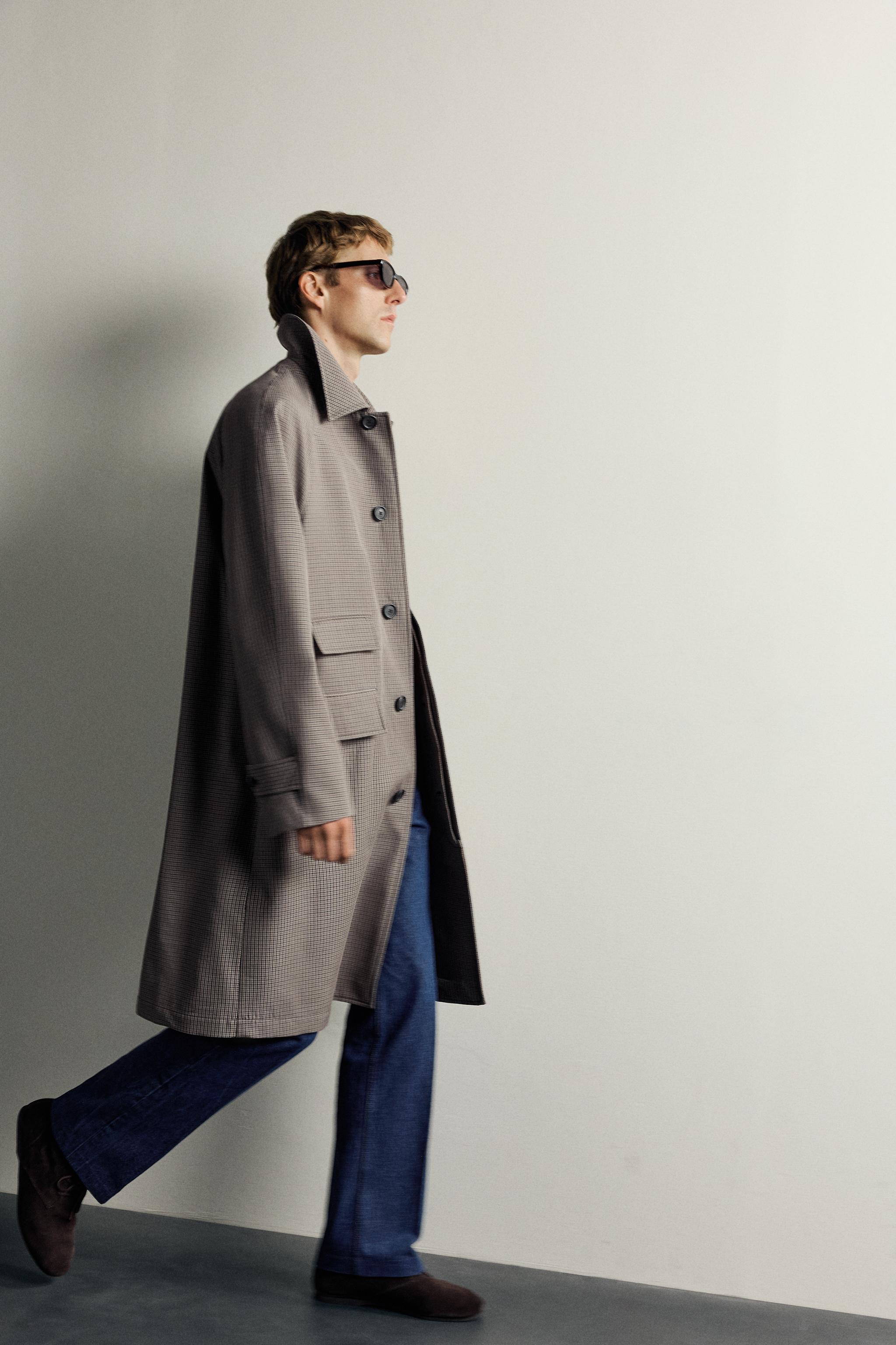 AARON LEVINE X ZARA PLAID TRENCH COAT
