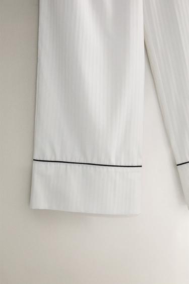 STRIPED JACQUARD TROUSERS - Oyster-white by Zara - Image 3