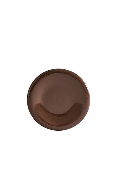 ENAMELLED STONEWARE DESSERT PLATE - Brown by Zara