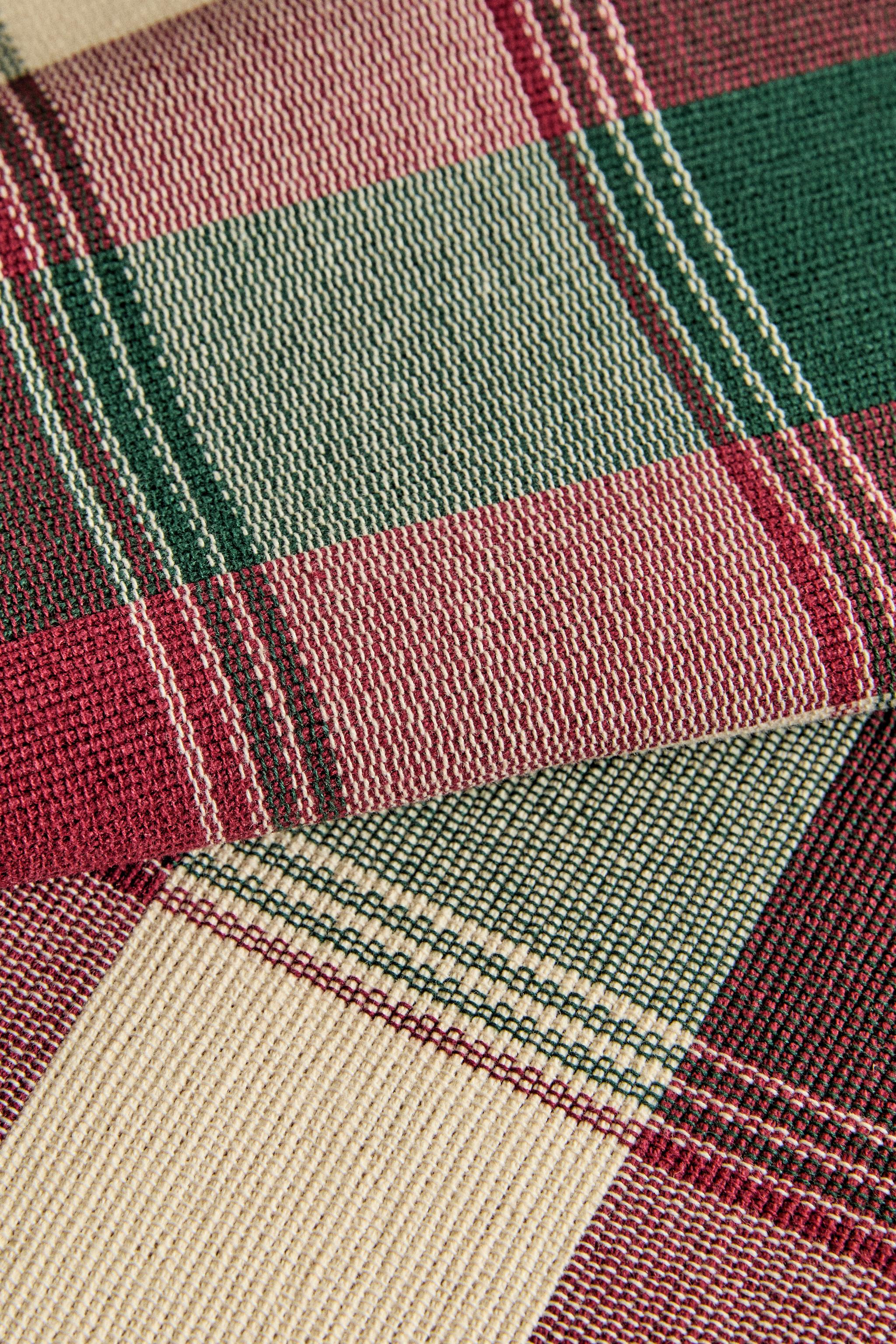 CHEMIN DE TABLE COTON CARREAUX NOËL