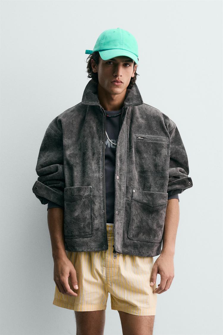 ZARA RELAXED FIT SPLIT SUEDE LEATHER JACKET