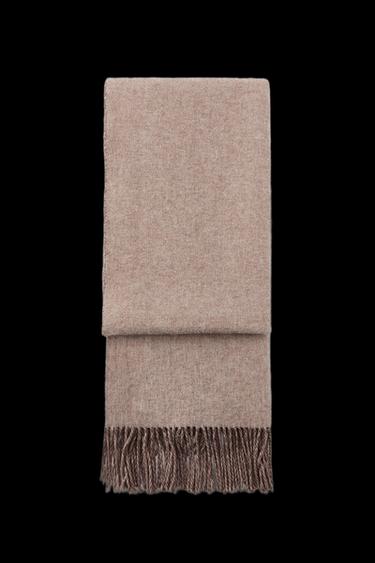 DOUBLE-FACED SOFT FRINGED SCARF - camel by Zara - Image 0