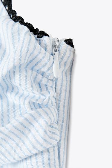 STRIPED MIDI DRESS - Blue/White by Zara - Image 9