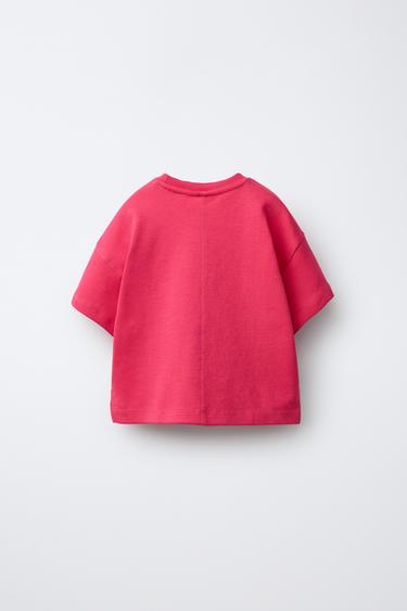 PLAIN INTERLOCK T-SHIRT - Strawberry by Zara