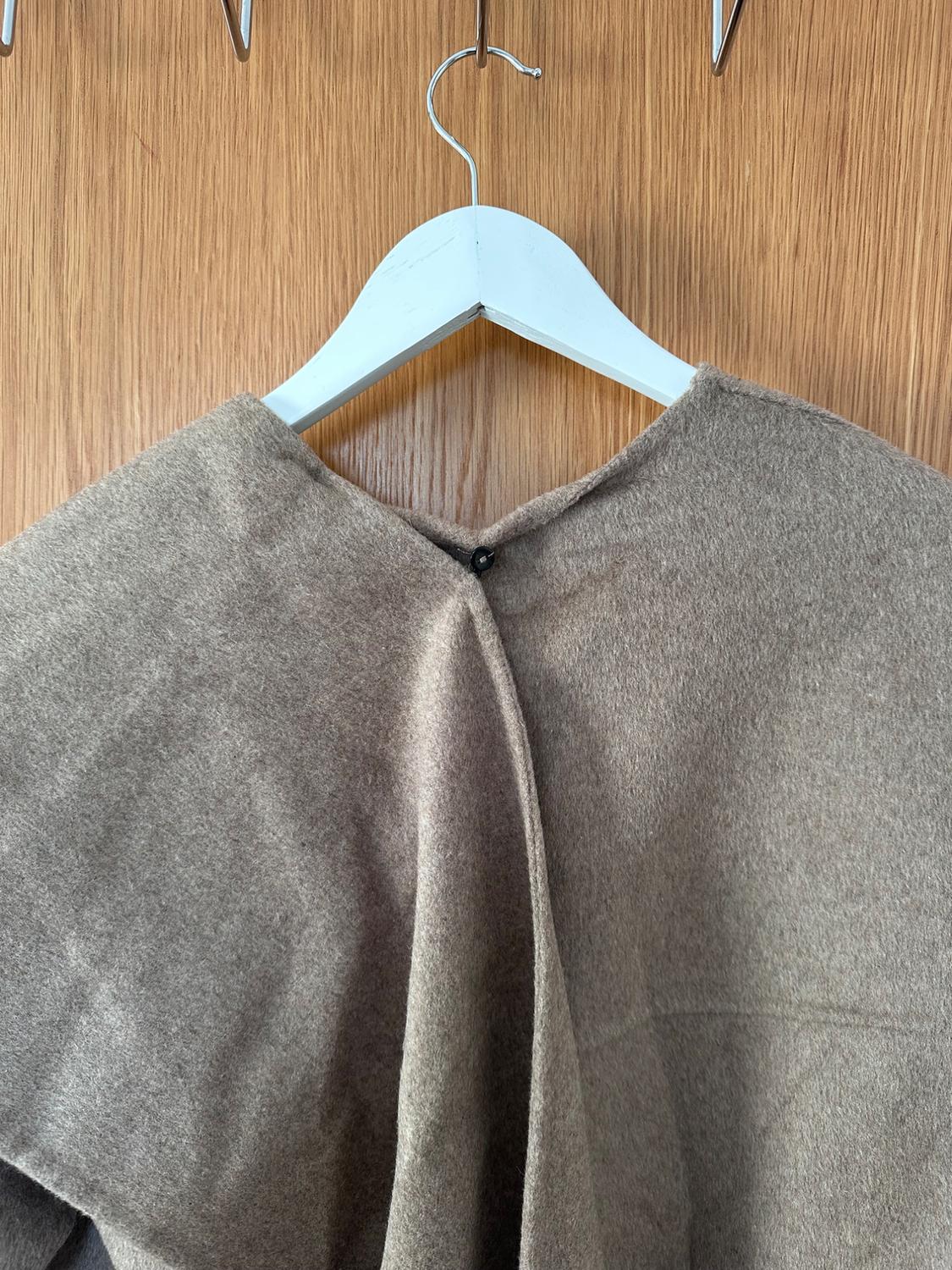 SHORT WOOL COAT WITH SCARF - Image 4