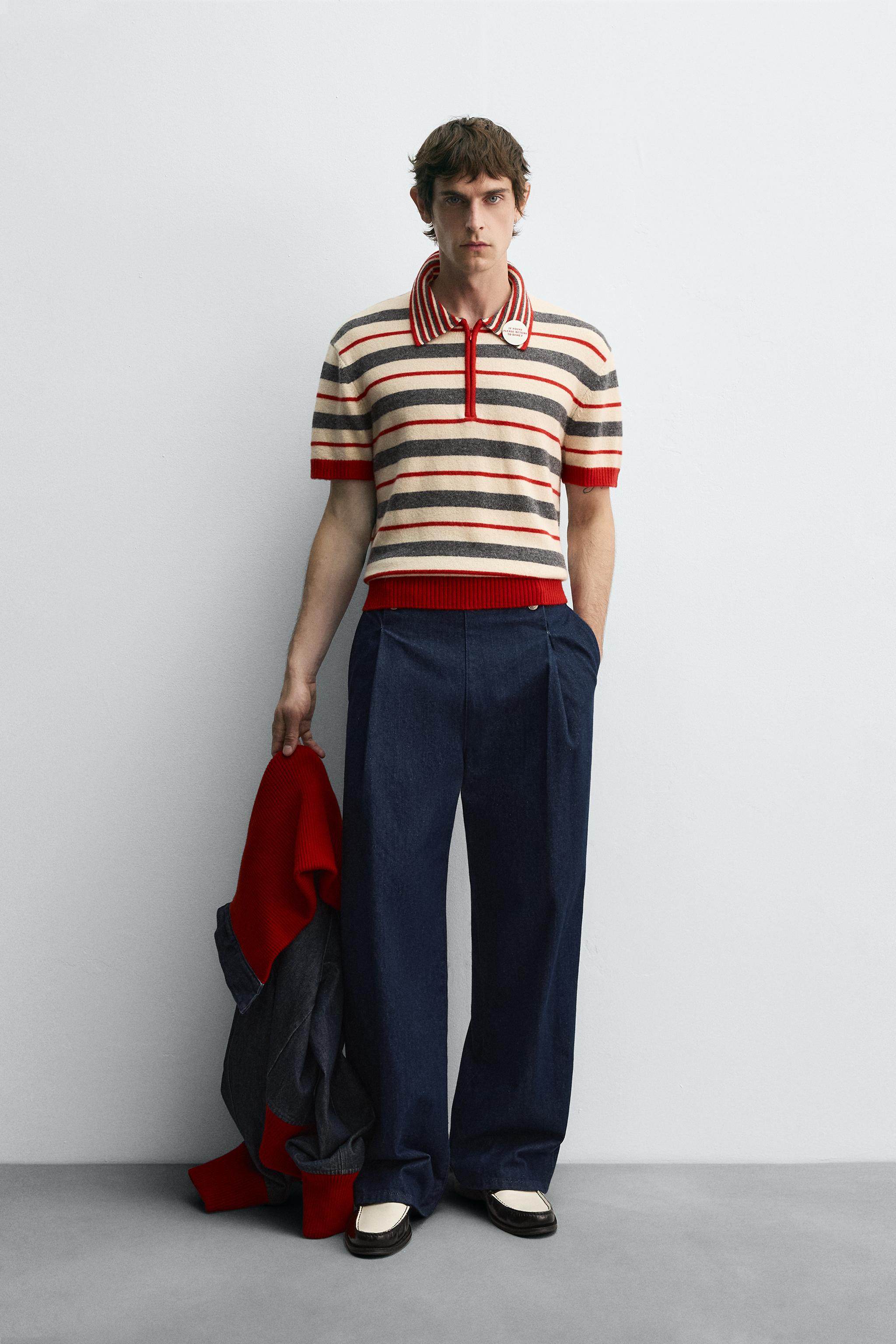 HARRY LAMBERT FOR ZARA X DISNEY ストライプニットポロシャツ