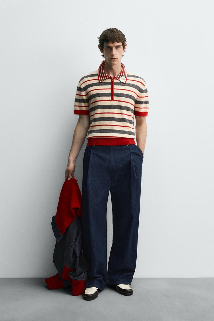 STRIPED KNIT POLO SHIRT HARRY LAMBERT FOR ZARA X DISNEY Stripes