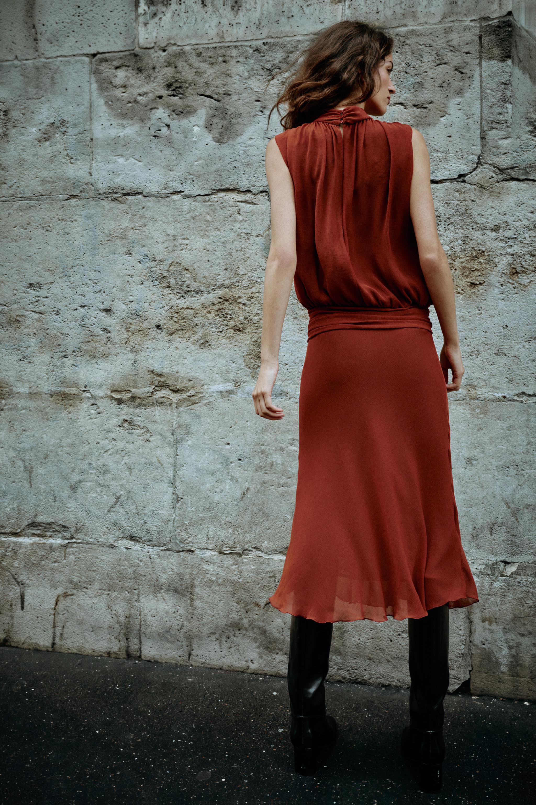 KNOTTED MIDI DRESS