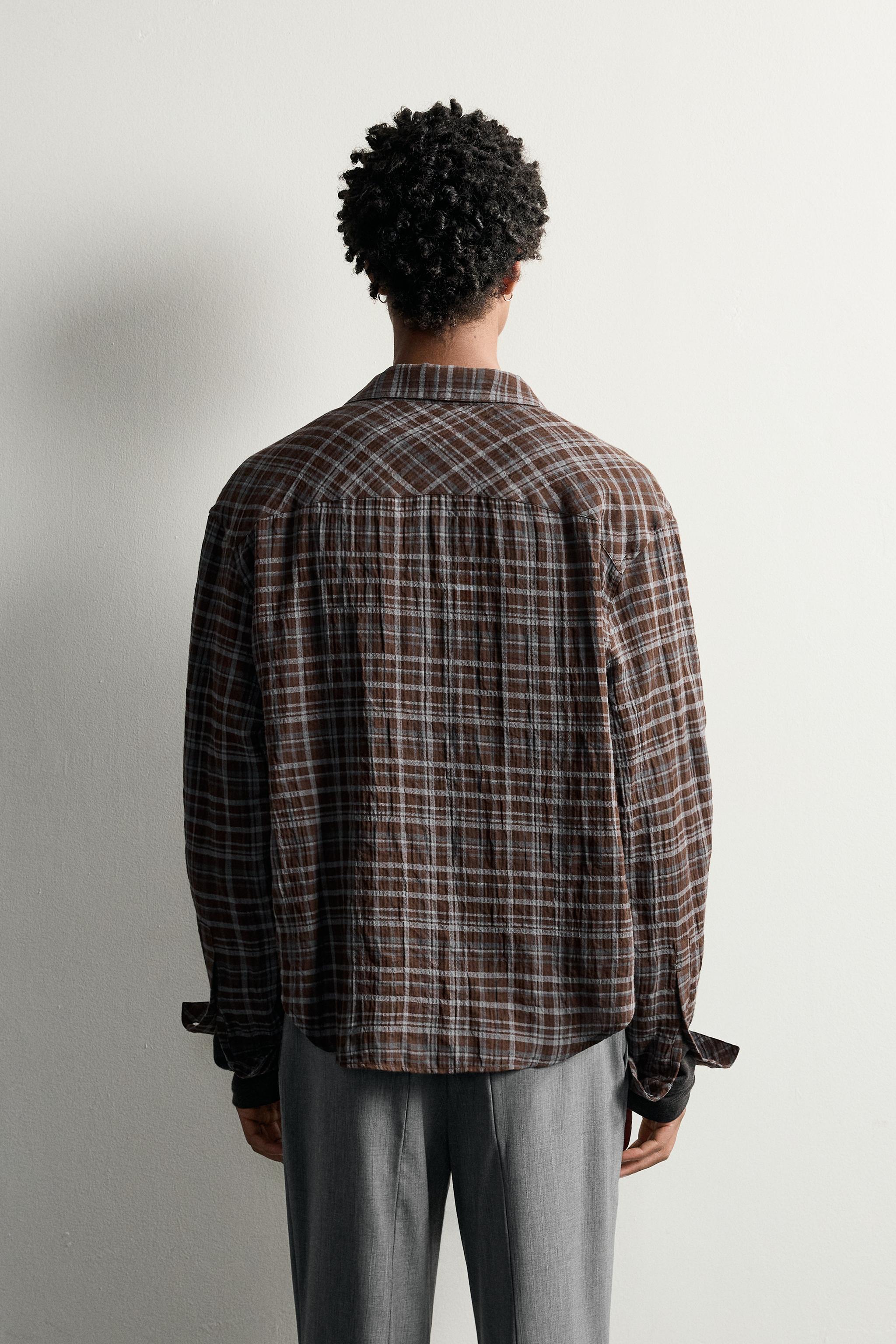 CROPPED FIT PLAID SHIRT