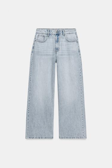 JEANS ZW COLLECTION WIDE LEG TIRO ALTO - Azul claro de Zara