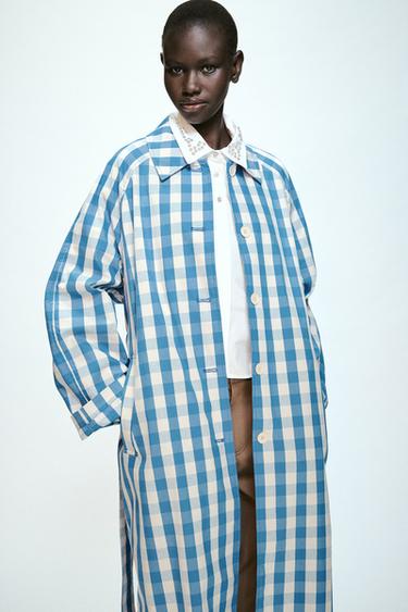CAMISA POPELÍN ABALORIOS JOYA - Blanco de Zara - Imagen 0
